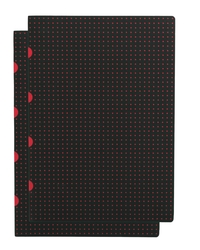 Paper-Oh Cahier Circulo - Noir sur Rouge / Noir sur Rouge - A4 - Ligné - 80 p.