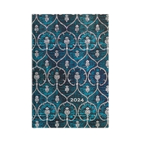 12 Mois 2024 Velours Bleu  - Mini - Vertical - 160 p.