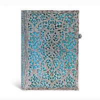 CARNET A COUVERTURE RIGIDE MAYA BLEU - MIDI - LIGNE - 240 P.