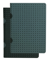 Paper-Oh Cahier Circulo - Noir sur Gris / Gris sur Noir - B7 - Quadrillage - 80 p.