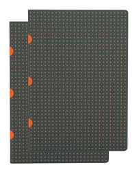 Paper-Oh Cahier Circulo - Gris sur Orange / Gris sur Orange - A5 - Non ligné - 80 p.