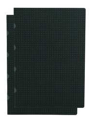 Paper-Oh Cahier Circulo - Noir sur Gris / Noir sur Gris - A4 - Quadrillage - 80 p.