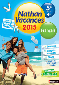 Cahier de vacances 2015 Français de la 5E vers la 4e