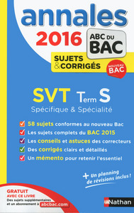 Annales BAC 2015 SVT Term S - Spécifique & Spécialité