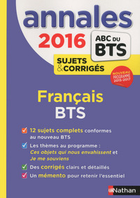 Annales BTS 2016 français BTS tertiaires et industriels