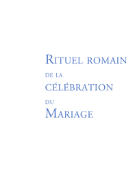 Rituel du mariage - Ouvrage de travail