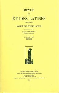 Revue des études latines 2007, 85 - varia