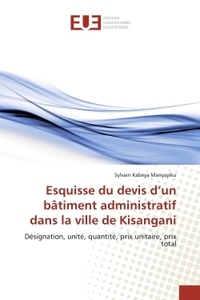 Esquisse du devis d'un bâtiment administratif dans la ville de Kisangani