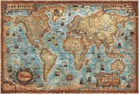 MODERN WORLD ANTIQUE MAP 136 CM X 92 CM