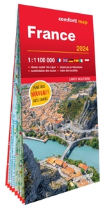 FRANCE 2024 1/1.100.000 (CARTE GRAND FORMAT LAMINEE)