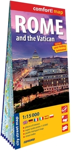 ROME ET LE VATICAN 1/15.000  (CARTE GRAND FORMAT LAMINEE - PLAN DE VILLE) - ANGLAIS