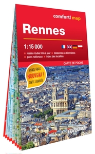 RENNES 1/15.000 (CARTE FORMAT POCHE LAMINEE - PLAN DE VILLE)