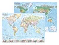 Monde : carte politique et physique 1 : 21 500 000 (carte murale/poster, avec barres alu)