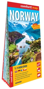 NORVEGE 1/1M (CARTE GRAND FORMAT LAMINEE) - ANGLAIS