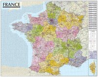 France : carte administrative et routière 1 : 1 050 000 (carte murale/poster, sans barres alu)