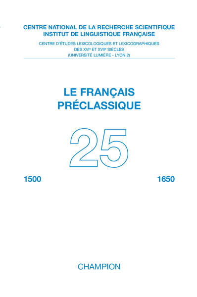 FPC - Revue Le Français Préclassique n°25 - 2023