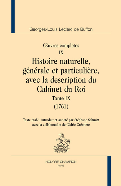 Histoire naturelle. Tome IX (1761) - Œuvres complètes T9