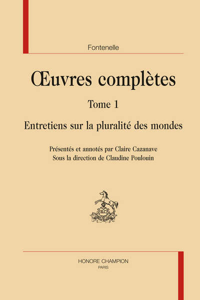 Entretiens sur la pluralité des mondes - Œuvres complètes T1