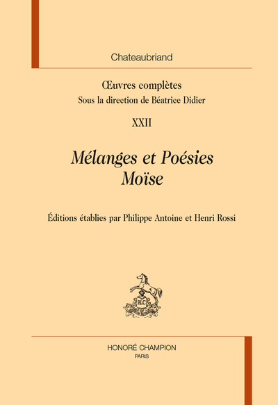Mélanges et Poésies - Moïse - in Œuvres complètes, T22