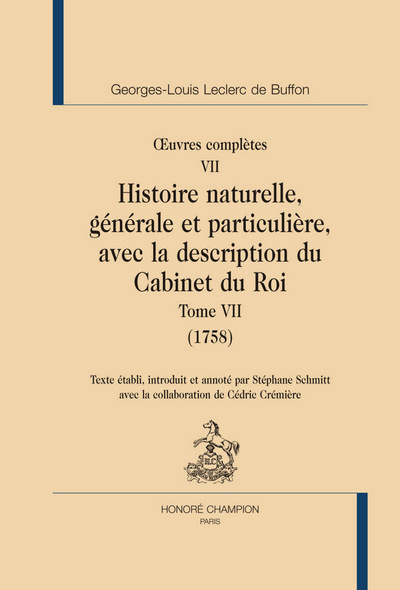 Histoire naturelle. Tome VII (1758) - Oeuvres complètes T7