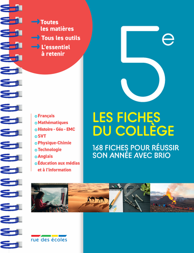 Les fiches du collège 5e - 168 fiches pour réussir son année avec brio