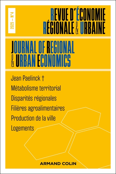 Revue d'économie régionale et urbaine Nº4/2025 - Varia