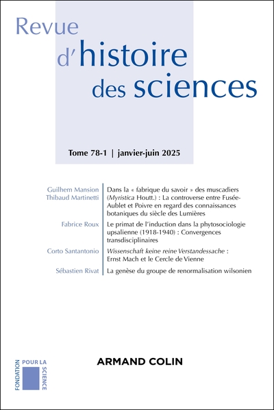Revue d'histoire des sciences 78-1 1/2025 - Varia