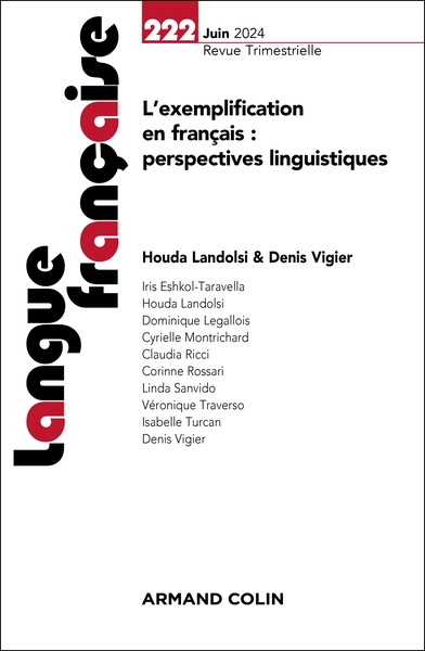 Langue française Nº222 2/2024 - L exemplification en français : perspectives linguistiques