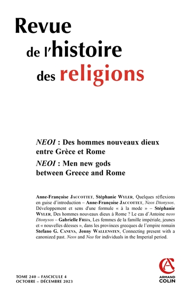 Revue de l'histoire des religions - Nº4/2023