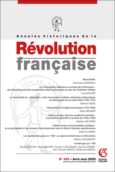 Annales historiques de la Révolution française Nº420 2/2025 - Émotions révolutionaires