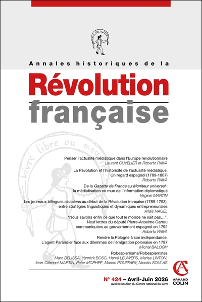 Annales historiques de la Révolution française Nº424 2/2026