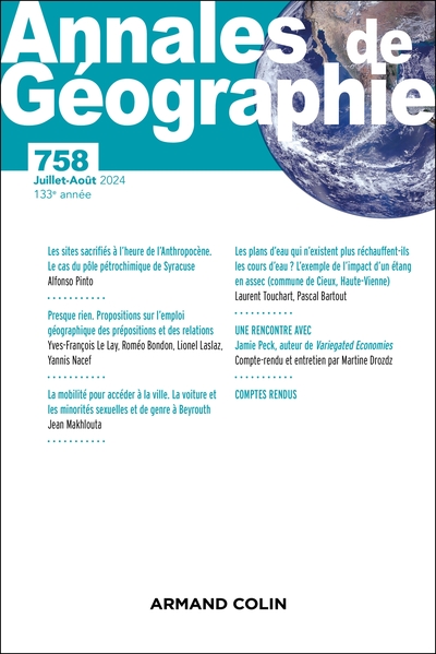 Annales de géographie - N°758 4/2024 - Varia