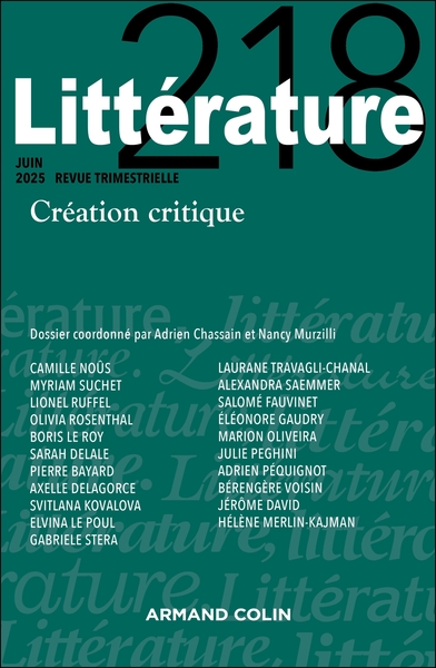 Littérature Nº218 2/2025 - Création critique
