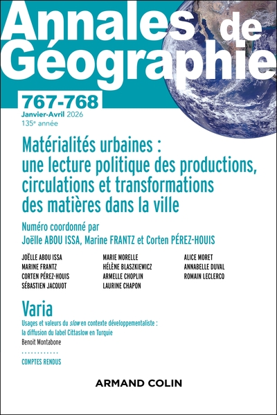 Annales de géographie - N°767-768 1-2/2026