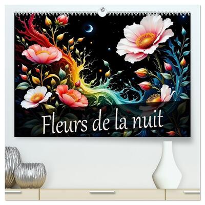 CALVENDO Nature - Fleurs de la nuit  (Calendrier mural 2026 DIN A2 vertical) calendrier de bureau - Des nuits magiques dans une mer de fleurs, un plaisir pour toute l'année.