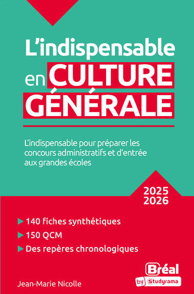 L'indispensable en prépas - L'indispensable en culture générale 2025-2026