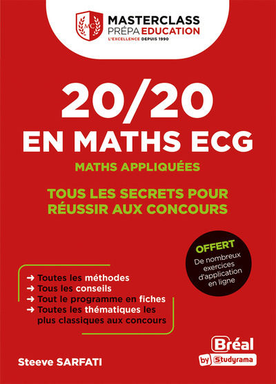 20/20 en Maths ECG - Maths appliquées - Tous les secrets pour réussir aux concours
