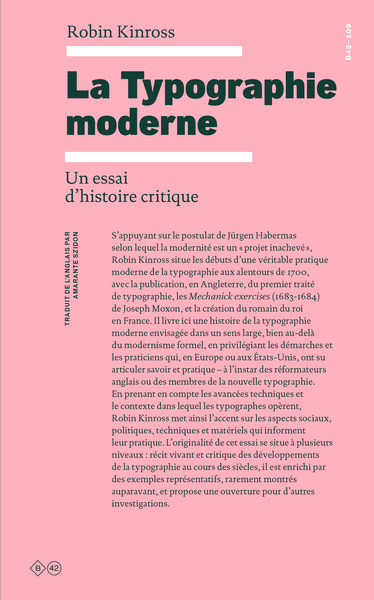 La Typographie moderne - Un essai d’histoire critique