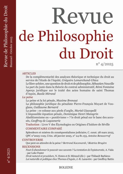 Revue de Philosophie du Droit 4/2025