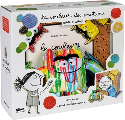 Le monstre des couleurs - COFFRET Couleurs des émotions. Pop-up et peluche multicolore