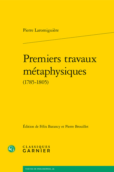 Premiers travaux métaphysiques