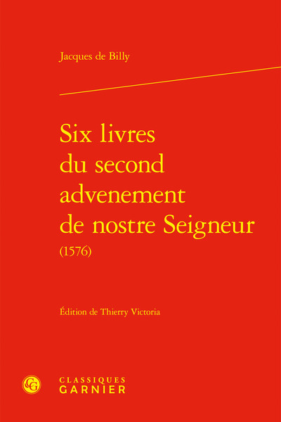 Six livres du second advenement de nostre Seigneur