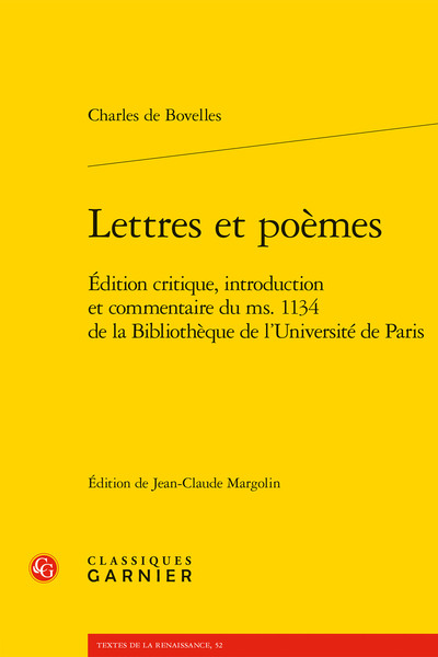 Lettres et poèmes - Édition critique, introduction et commentaire du ms. 1134 de la Bibliothèque de l'Université de Paris