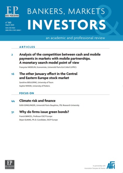 ANALYSIS OF THE COMPETITION BETWEEN CASH AND MOBILE PAYMENTS IN...BMI 160-2020 - BANKERS, MARKETS INVESTORS N°160-MARCH 2020