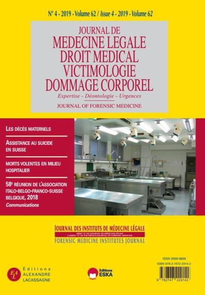 58E REUNION DE L'ASSOCIATION IBFS BELGIQUE 2018-JML 4-2019 - JOURNAL DES INSTITUTS DE MEDECINE LEGALE VOL 62 N°4-2019
