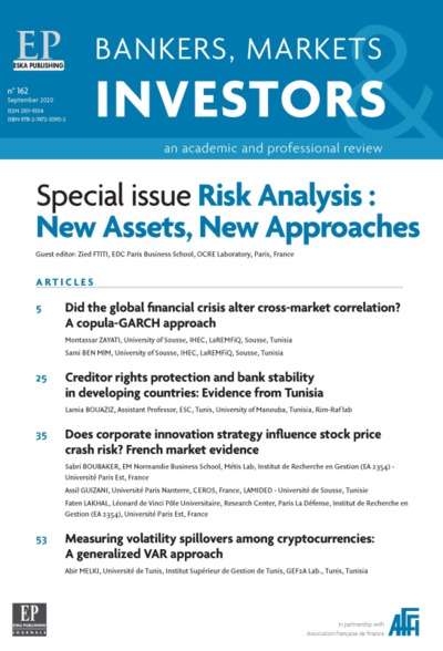 RISK ANALYSIS:NEW ASSETS, NEW APPROACHES-BMI 162 - BANKERS, MARKETS INVESTORS 162-SEPTEMBER 2020