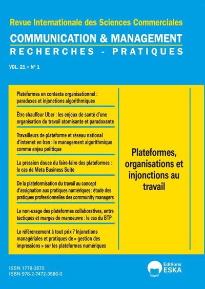 Communication et Management 1-2024 - Plateformes, Organisations et injonctions au travail
