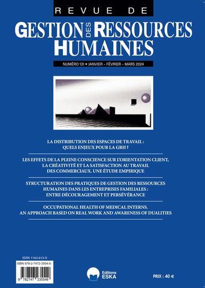 Gestion des Ressources Humaines 131 - 2024 - La distribution des espaces de travail : quels enjeux pour la GRH ?