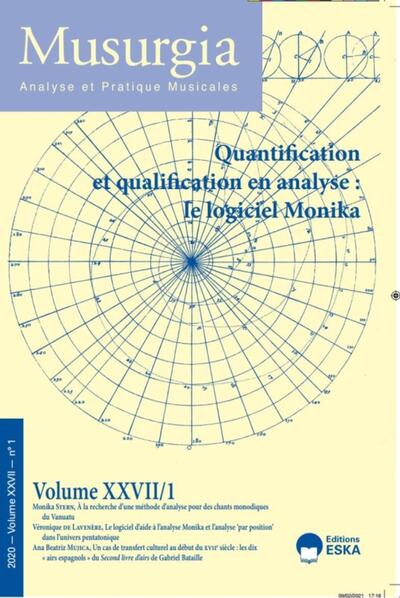 QUANTIFICATION ET QUALIFICATION EN ANALYSE:LE LOGICIEL MONIKA-MUSURGIA 1-2020 - MUSURGIA VOL XXVII N°1-2020