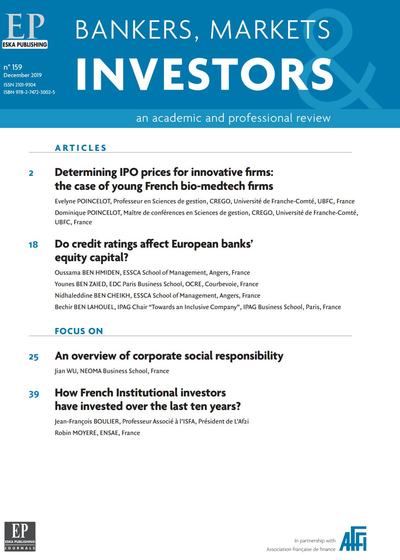 DETERMINING IPO PRICE FOR INNOVATIVE FIRMS:THE CASE OF YOUNG FRENCH-BMI 159-2019 - BANKERS, MARKETS INVESTORS N°159-DECEMBER 2019